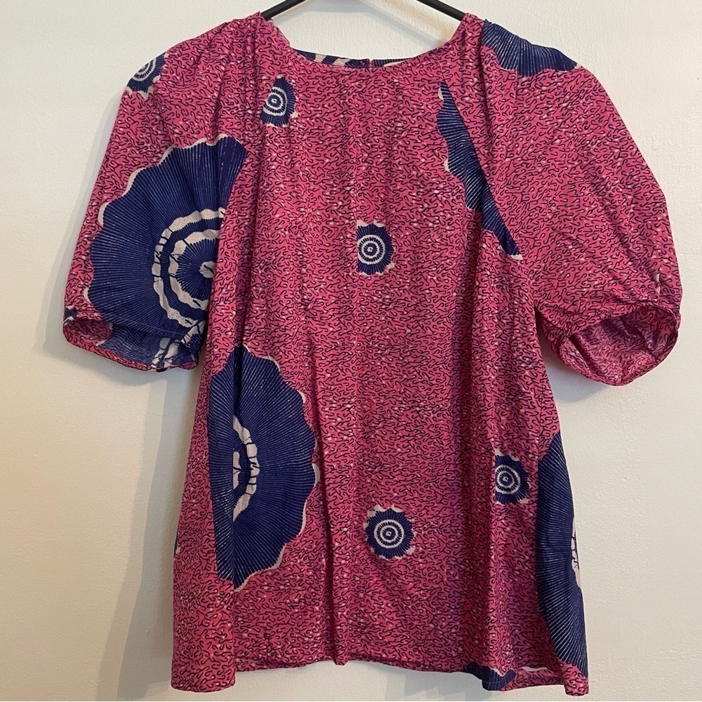 Ulla Johnson Winona printed cotton top puff sleeve size 6
